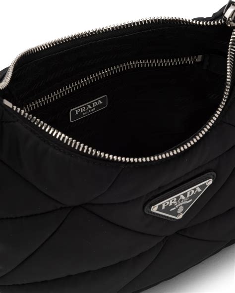 genuine leather prada handbags|Prada padded nylon shoulder bag.